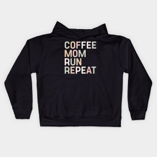 Coffee Mom Run Repeat Running Gift for Women Kids Hoodie